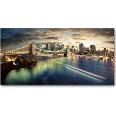 Moderný sklenený obraz z fotografie Manhattan New York 100x50 cm