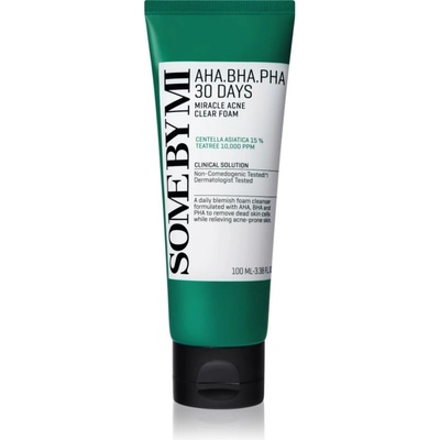Some By Mi AHA∙BHA∙PHA 30 Days Miracle Acne Clear Foam дълбокопочистваща пяна за проблемна кожа, акне 100ml