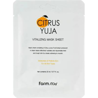 Farmstay Citrus Yuja Vitalizing Mask Sheet - Тъканна маска за лице с екстракт от юдзу 1бр/23мл