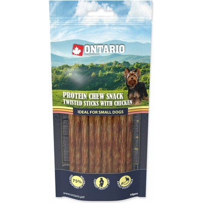 Ontario Pochúťka Protein kuracie žuvacia skrútená tyčinka 10ks 12,7cm