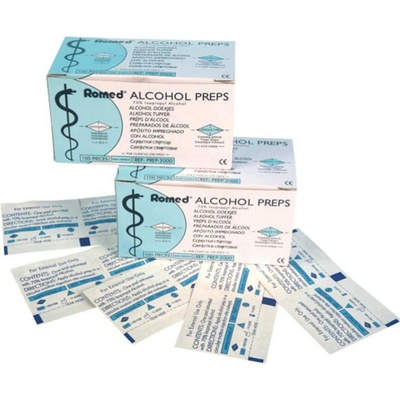 Alcohol Preps dezinfekční tampony čtverečky 100 ks