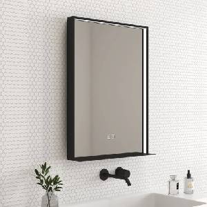 Inter Ceramic Огледало с осветление и антизапотяване Inter Ceramic Enzo, 60x80 см, с черна рамка (1962)