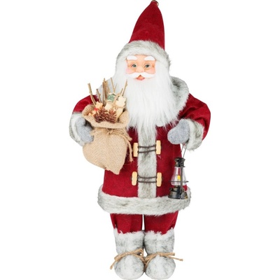 Dekorace MagicHome Santa s lucernou červený 46 cm