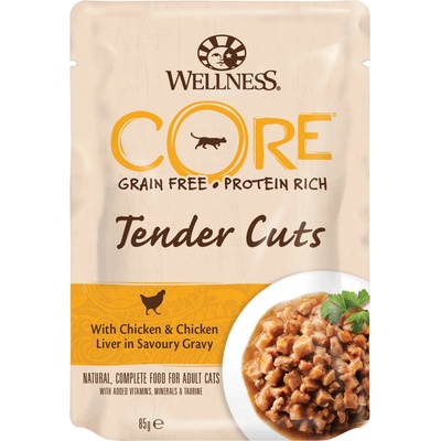 Wellness CORE Tender Cuts with Chicken & Chicken Liver in Savoury Gravy 85 g