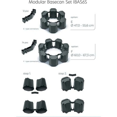 Podstavec Prosperplast na sud MODULAR BASECAN SET – antracit IBAS6S-S433