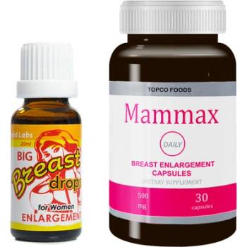 Капсули за уголемяване на бюста Mammax Daily + Капки за уголемяване на бюста Big Breast drops
