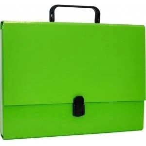 Office Products Briefcase - poodle A4/5cm with handle and zipper light green