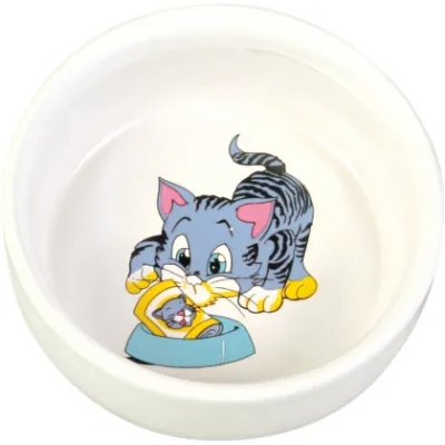 TRIXIE Ceramic Bowl - Керамична купа за храна и вода за котки, 300 мл