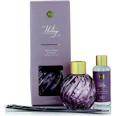 Ashleigh & Burwood Dárková sada skleněný Mauve s náplní Velvet Plum & Cassis 150 ml