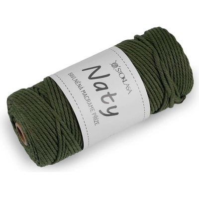 Stoklasa Bavlněná pletací příze macrame Naty Ø3 mm rozčesávací Balení: 1 ks, Varianta: 14 zelená 14 zelená