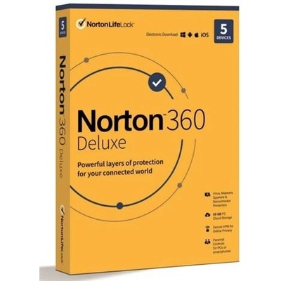 Norton 360 DELUXE 50GB + VPN 1 lic. 5 lic. 2 roky - ESD (21435535)