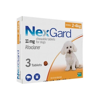 Merial NexGard Нексгард защита от бълхи и кърлежи за кучета от 2 до 4кг. , 1 таблетка