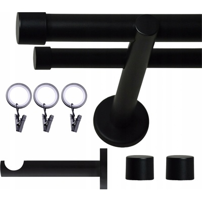 VOPPI DVOJITÁ GARNÝŽ LOFT S KLIPY 19+19MM 340 CM BÍLÁ
