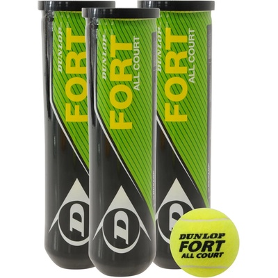 Dunlop Fort Triple Pack of Tennis Balls - Yellow