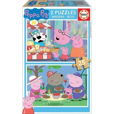 Educa EDU18078 Drevené Peppa Pig 2 x 25 dílků