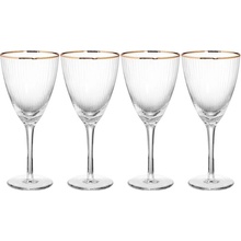 Butlers GOLDEN TWENTIES Sada pohárov na víno so zlatým okrajom 4 x 280 ml
