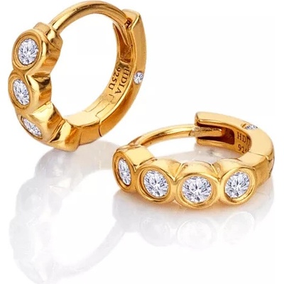 Hot Diamonds Pozlacené stříbrné náušnice HD x Golden Edit Tender DE854