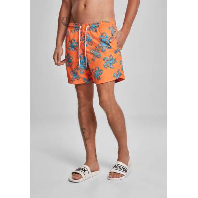 Urban Classics Мъжки бански в оранжево FloralUB-TB3527-00180 - Оранжев, размер XXL