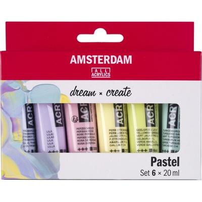 Amsterdam Standard sada akrylových barev pastel 6 ks 20 ml – Zboží Mobilmania
