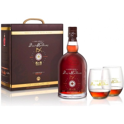 Rum Dos Mader.PX' 5y +5y 40% 0,7 l (dárkové balení 2 sklenice)