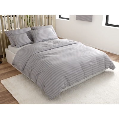 Textilomanie Hotelové obliečky z mikrovlákna JASMINE svetlo sivé prúžok 2cm 70x90 140x200