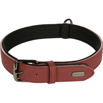 Flamingo Binti Kožený obojek s neoprenem