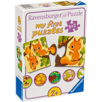 Ravensburger Пъзел Ravensburger от 9 x 2 части - Животните и техните деца (03123)