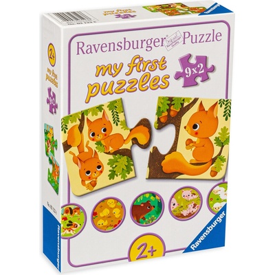 Ravensburger Пъзел Ravensburger от 9 x 2 части - Животните и техните деца (03123)
