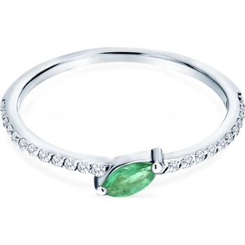 SAVICKI Годежен пръстен savicki: бяло злато, смарагд