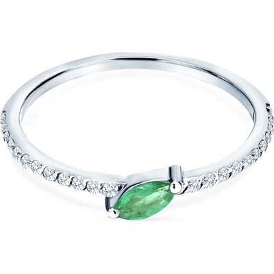 SAVICKI Годежен пръстен savicki: бяло злато, смарагд