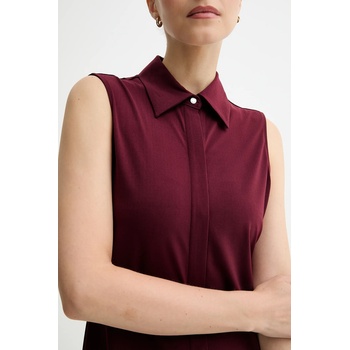 Calvin Klein Рокля Calvin Klein в бордо среднодълга със стандартна кройка LV044C224G (LV044C224G)