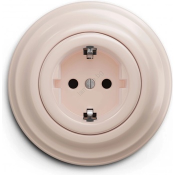 Kliklap - Ретро битова розетка с рамка SCHUKO 230V/16A в антично розово (KA0119G)