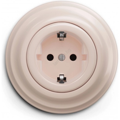 Kliklap - Ретро битова розетка с рамка SCHUKO 230V/16A в антично розово (KA0119G)