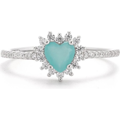 Rafity Stříbrný prsten Azure Heart se zirkony R0126 0105
