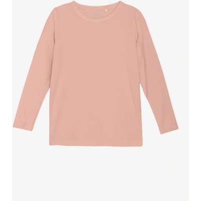 Minymo detské tričko s dlhým rukávom z bambusu ružovej Misty Rose