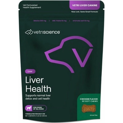 VetriScience Vetri-Liver Canine žuvacie tablety na podporu zdravia pečene 60 tabliet