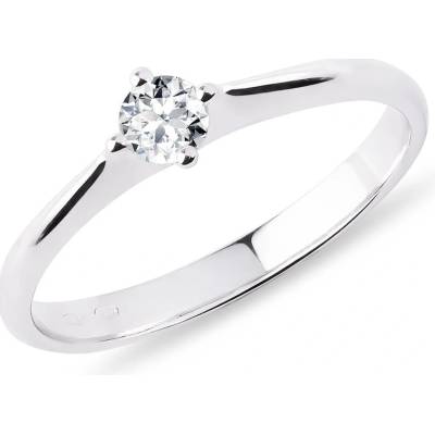 Klenota Minimalistický prsten s diamantem v bílém zlatě k0700012