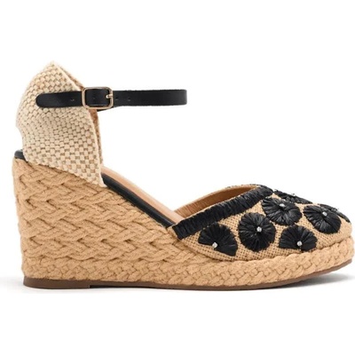 GIOSEPPO Bennett Wedge Espadrilles - Brown (Black)