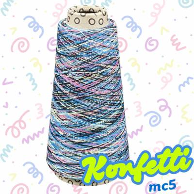 Garnmanufakture Přípletová nit Konfetti mc5 modro-růžovo-černá