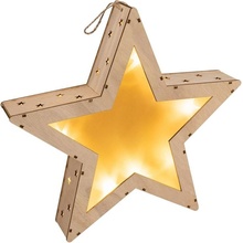 Vianočná drevená hviezda s 3D efektom 10 LED