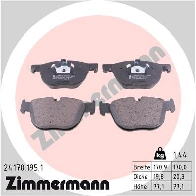 ZIMMERMANN Sada brzdových platničiek kotúčovej brzdy 241701951