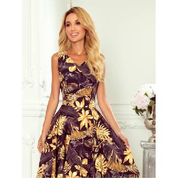 Numoco Рокля с деколте - златни листа Numoco numoco | Cheren | ЖЕНИ | S