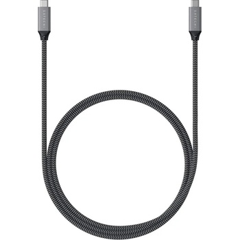 Satechi USB4 USB-C to USB-C Cable, 8K, 100W, 40Gbps - здрав USB4 кабел с въжена оплетка за устройства с USB-C порт (80 см) (черен)