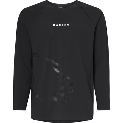Oakley Мъжка фланелка с дълъг ръкав за колоездене Oakley Seeker Whip L/S Jersey Cycling jersey - Pitch Black - размер M (056-3984-0212)