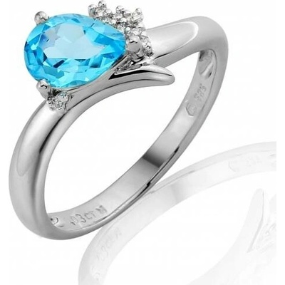 Gems prsten Evianna v bílém zlatě s blue topazem a brilianty 585 38 1 0517.1B00.0.55.HSI.603