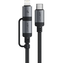 Acefast C20-01 USB-C na Type-C Lightning 60 W rychlé nabíjení odolný proti ohybu certifikovaný MFi 1,2m černý
