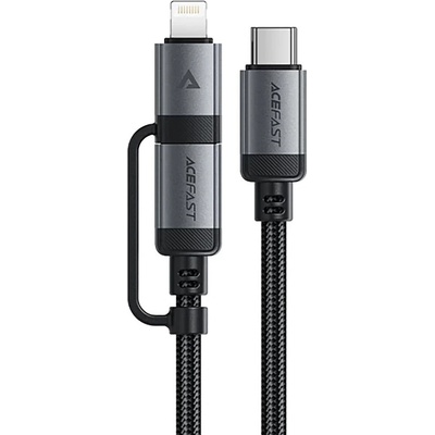 Acefast C20-01 USB-C na Type-C Lightning 60 W rychlé nabíjení odolný proti ohybu certifikovaný MFi 1,2m černý