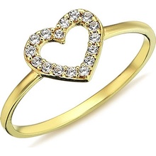 Lillian Vassago Zlatý prsten srdce se zirkony LLV98 GR004