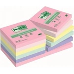 Post-it 3M Eco-friendly Post-it® sticky notes, NATURE, pastel, 76x76mm, 12x100 cards