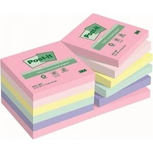Post-it 3M Eco-friendly Post-it® sticky notes, NATURE, pastel, 76x76mm, 12x100 cards